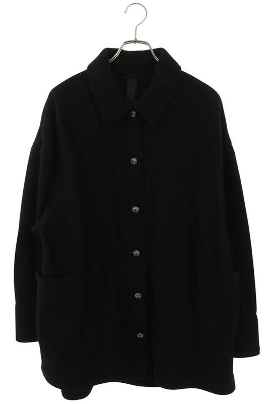 Chrome Hearts Cross Button Wool Coat Black/Silver Size L