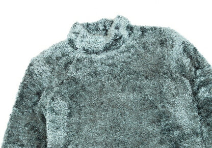 JUNIOR GAULTIER Faux Fur High Neck Sweater Green Size 40