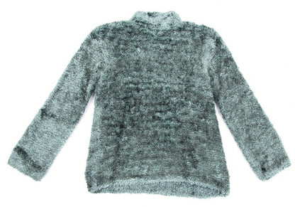 JUNIOR GAULTIER Faux Fur High Neck Sweater Green Size 40