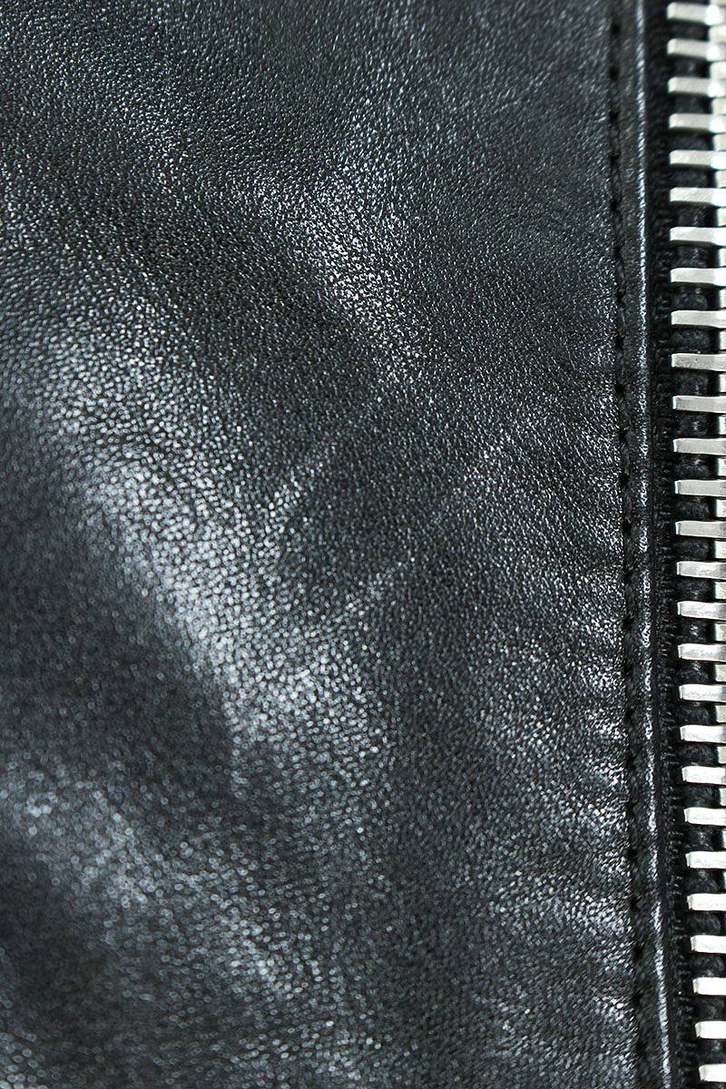 Saint Laurent Paris Classic Leather Jacket Black x Silver Size XS