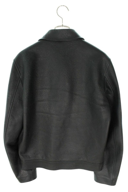 LOUISVUITTON 22AW Damier Spread Leather Jacket Black Size S