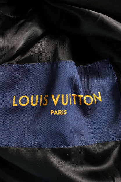 LOUISVUITTON 22AW Damier Spread Leather Jacket Black Size S