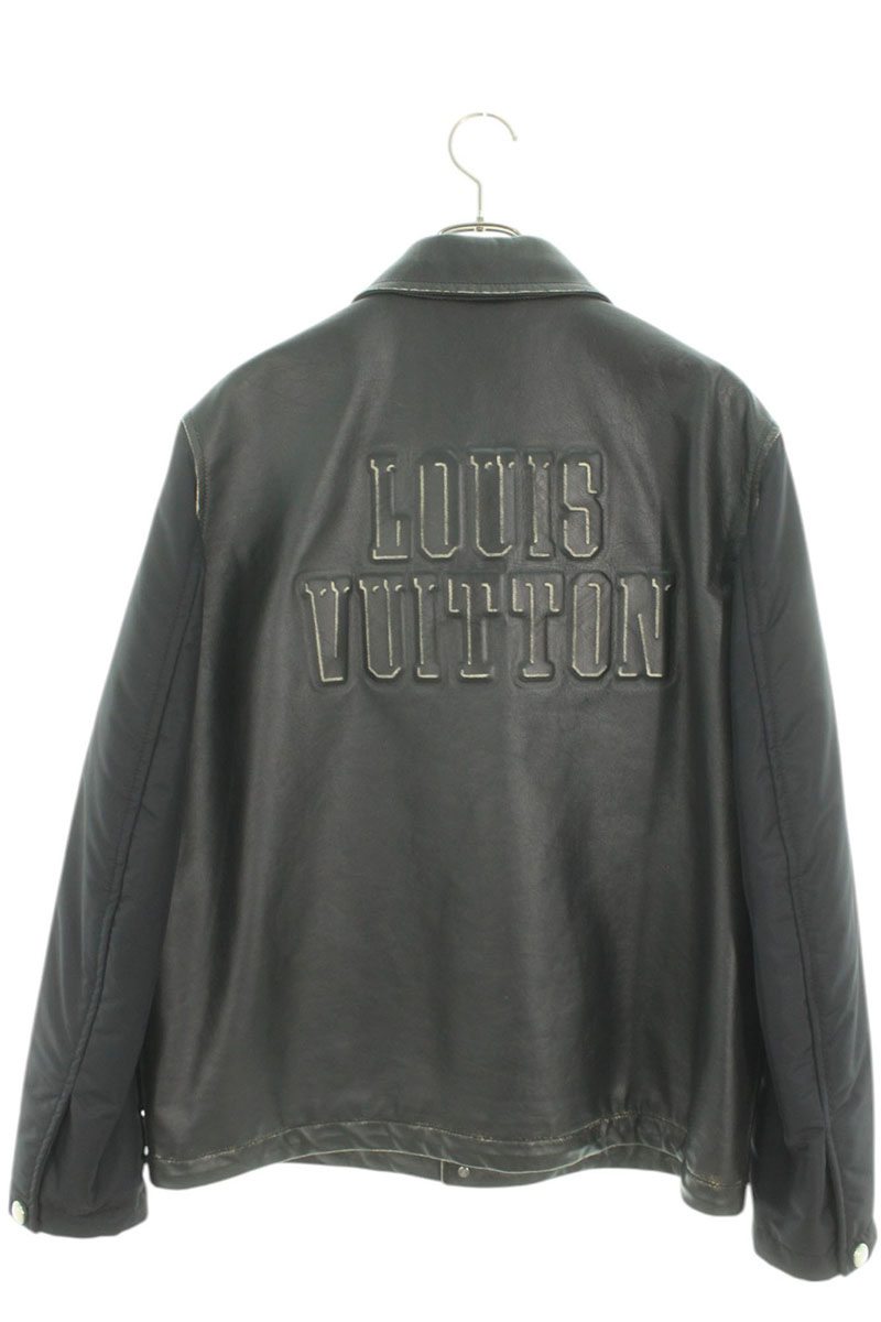 LOUISVUITTON 25SS Vintage Effect Coach Leather Jacket Size L