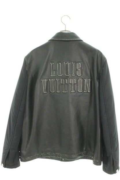 LOUISVUITTON 25SS Vintage Effect Coach Leather Jacket Size L