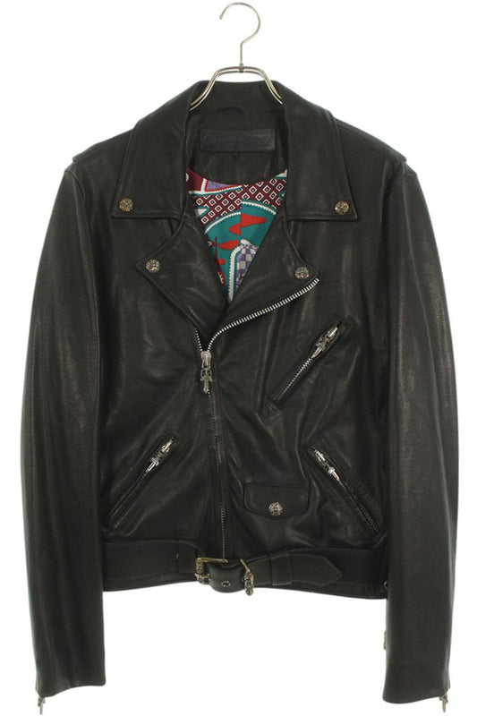 Chrome Hearts JJ DEAN Dagger Zip Riders Leather Size S