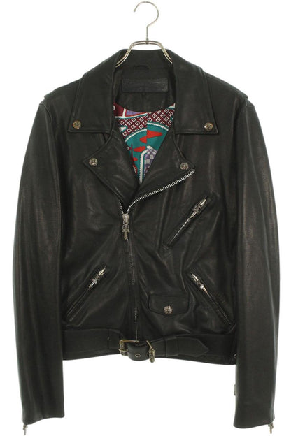 Chrome Hearts JJ DEAN Dagger Zip Riders Leather Size S