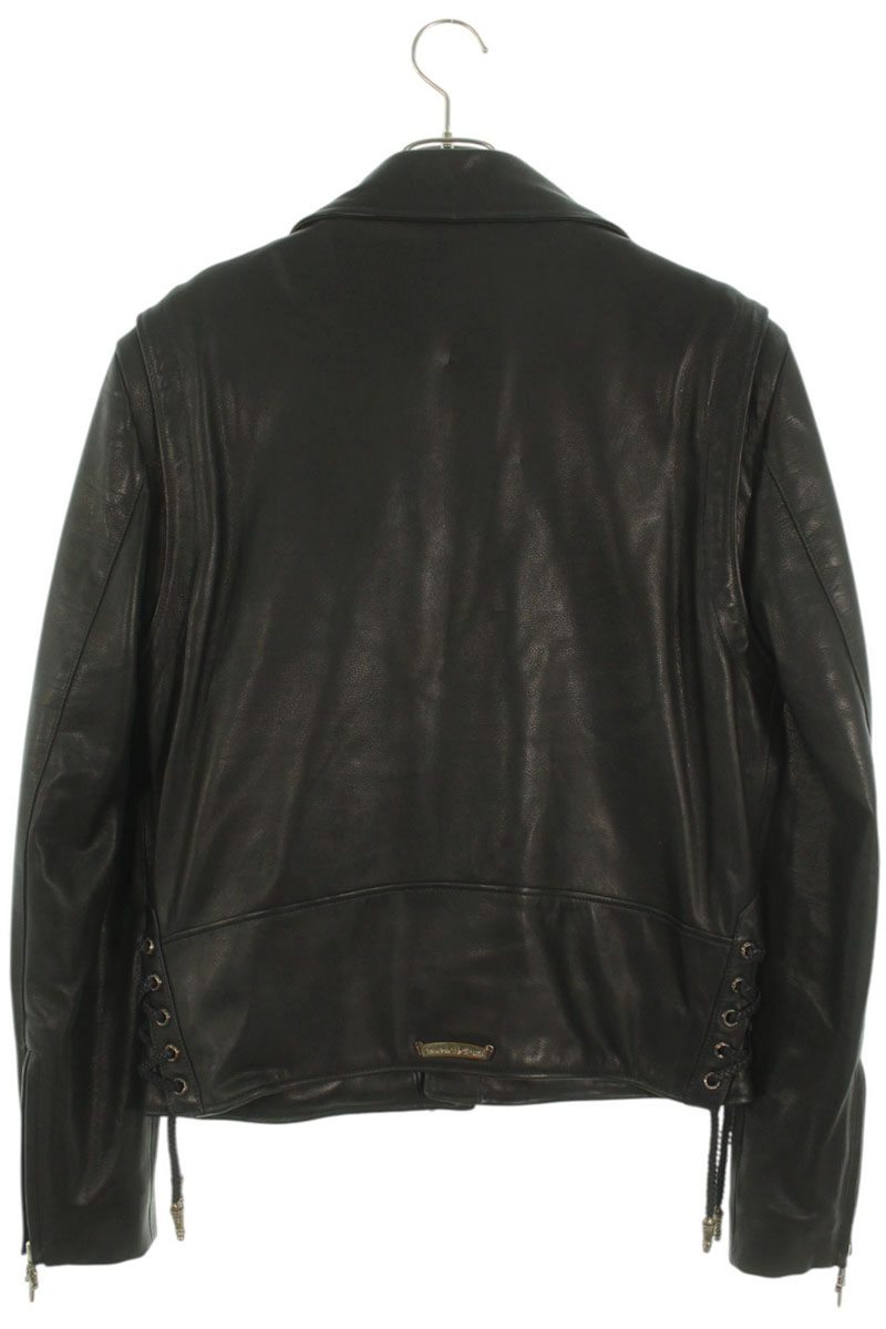 Chrome Hearts JJ DEAN Dagger Zip Riders Leather Size S