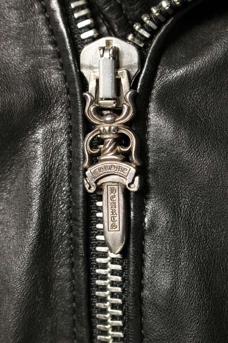 Chrome Hearts CRETIN LTHR Quilted Lambskin Riders Size M