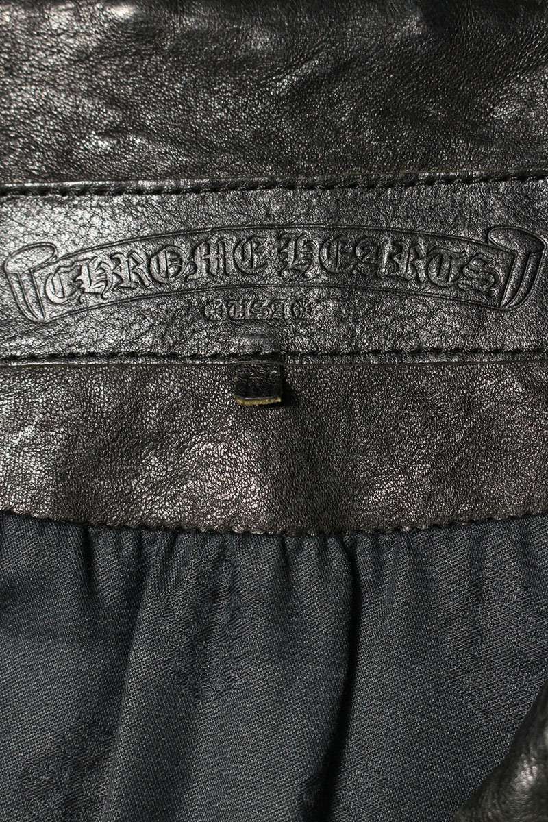 Chrome Hearts CRETIN LTHR Quilted Lambskin Riders Size M