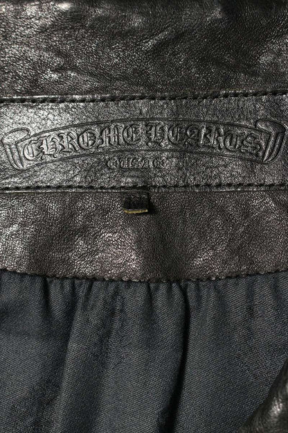 Chrome Hearts CRETIN LTHR Quilted Lambskin Riders Size M