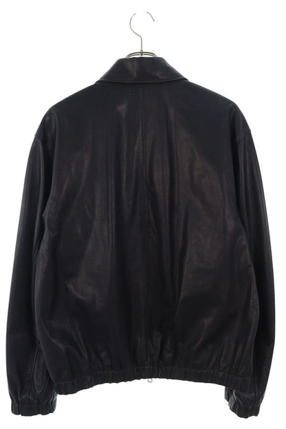 LOUISVUITTON LV Zip Design Cowhide Leather Jacket Size M