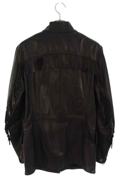 TOMFORD Fringe Calf Leather Jacket Black Size XS