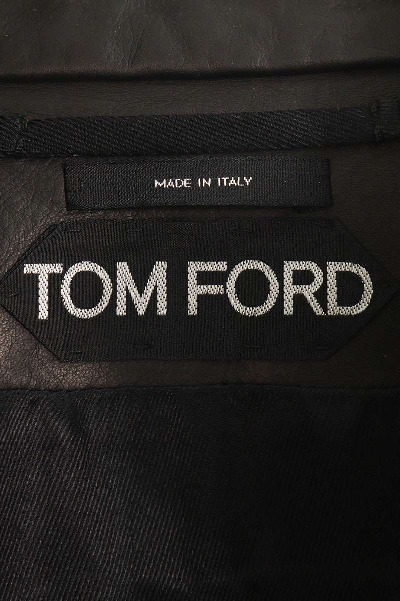 TOMFORD Fringe Calf Leather Jacket Black Size XS