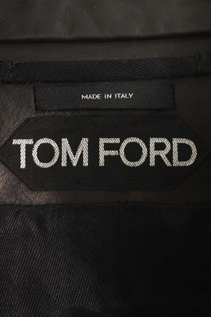 TOMFORD Fringe Calf Leather Jacket Black Size XS