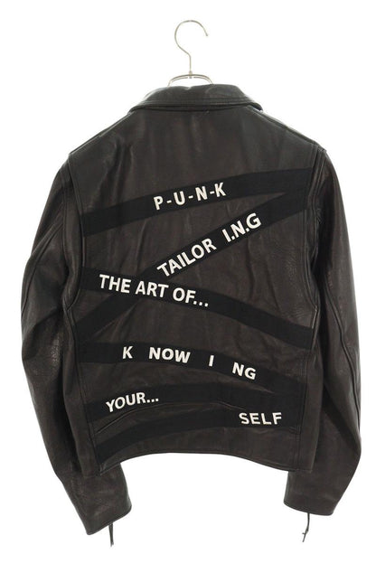 ARTCOMESFIRST Double Rider Leather Jacket Black Size 38