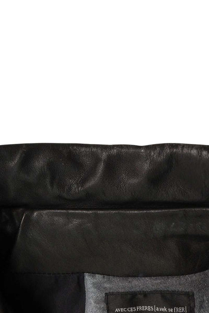 ARTCOMESFIRST Double Rider Leather Jacket Black Size 38