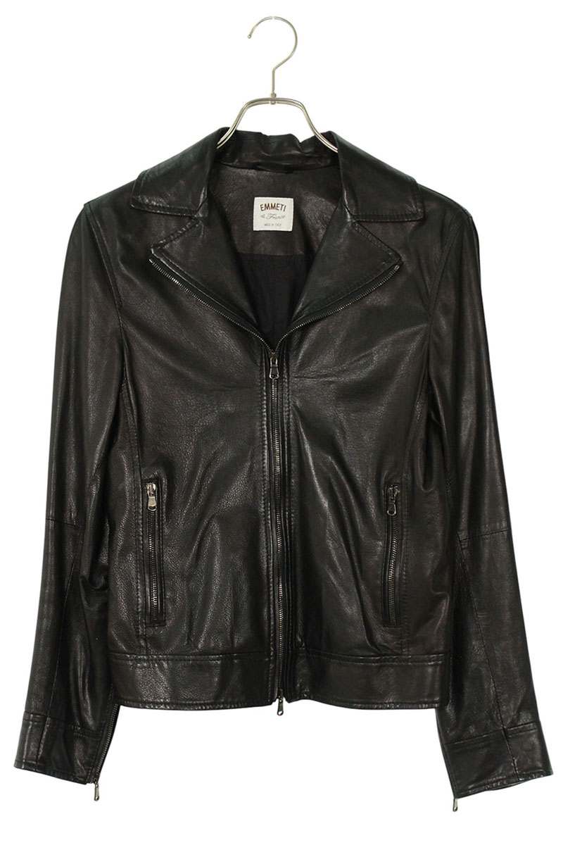 EMMETI ELTON Single Rider Lamb Leather Jacket Black Size XS