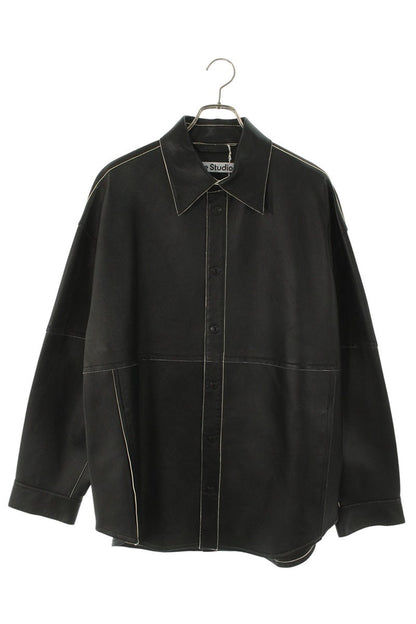 ACNE STUDIOS Lamb Leather Shirt Jacket Black Size S