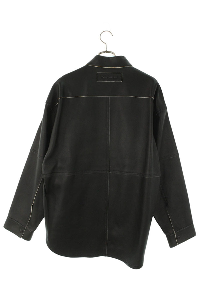 ACNE STUDIOS Lamb Leather Shirt Jacket Black Size S