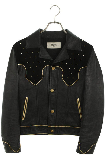CELINE Western Studs Lamb Leather Jacket Black Size XS
