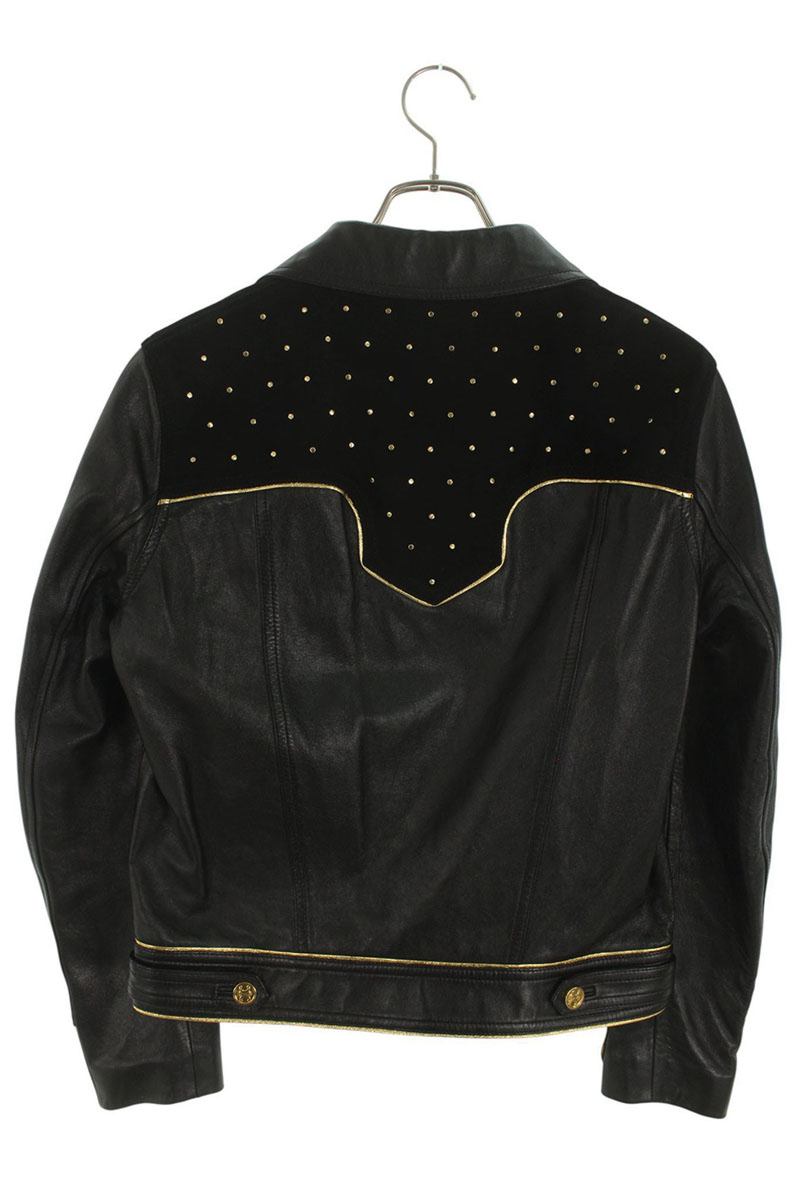 CELINE Western Studs Lamb Leather Jacket Black Size XS