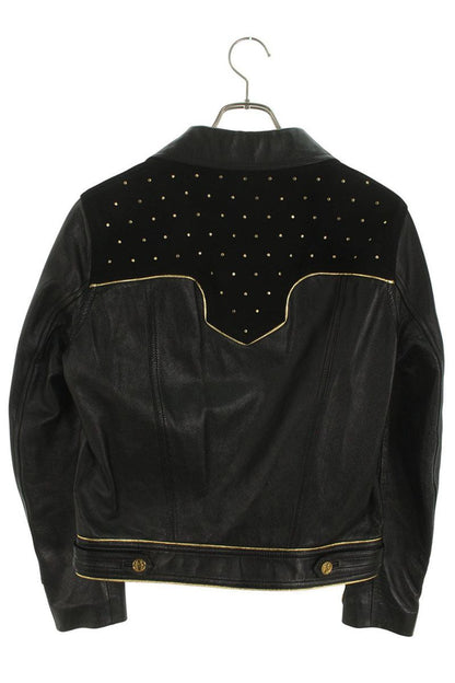 CELINE Western Studs Lamb Leather Jacket Black Size XS