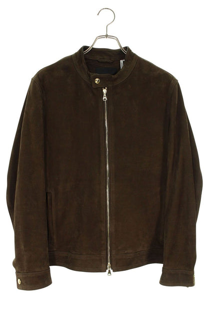 LANVIN COLLECTION Suede No-Collar Jacket Brown Size XL