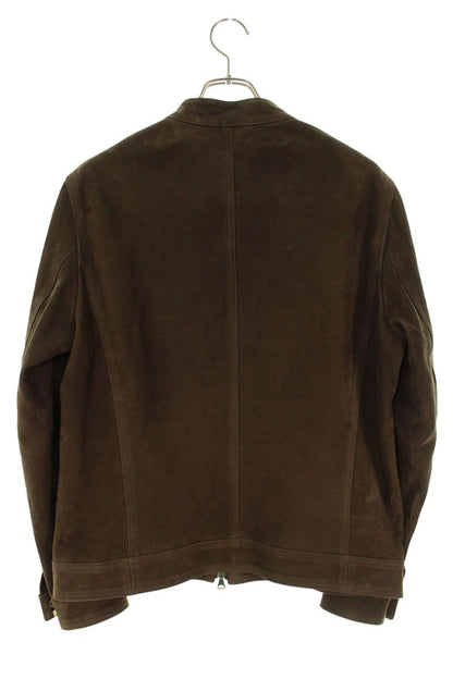 LANVIN COLLECTION Suede No-Collar Jacket Brown Size XL