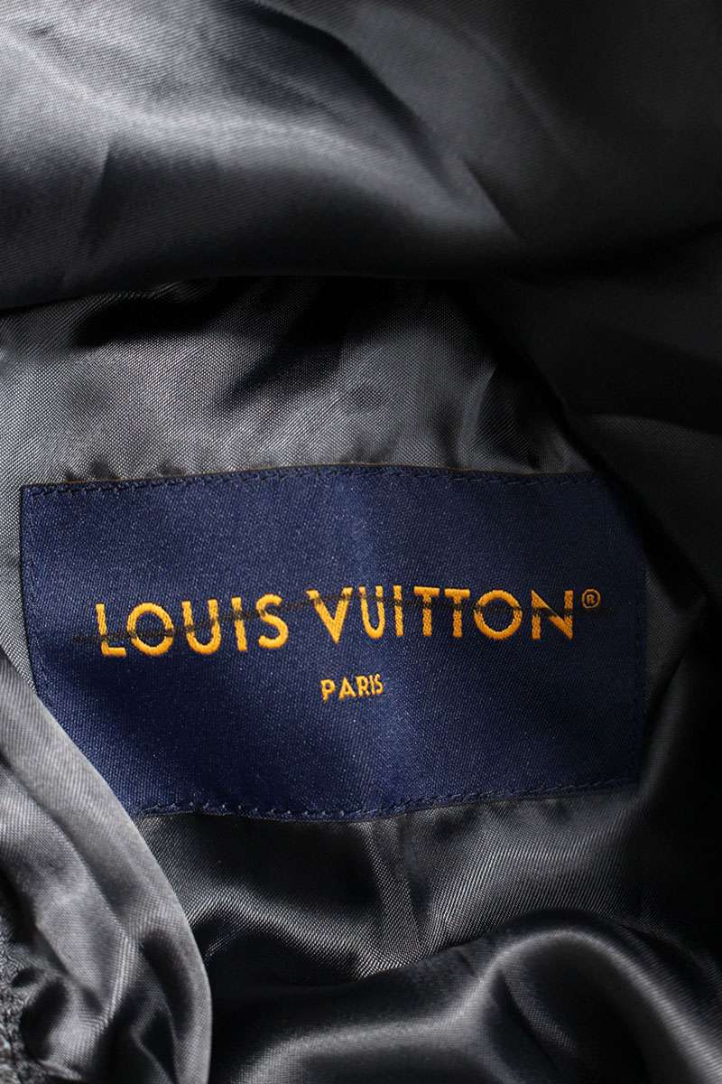 LOUISVUITTON 23SS Logo Patch Varsity Leather Jacket Size L