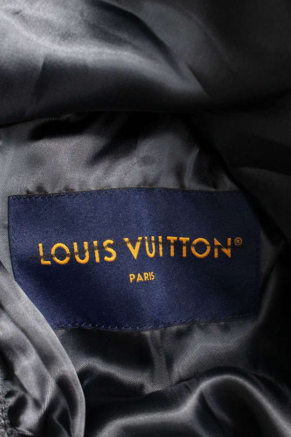 LOUISVUITTON 23SS Logo Patch Varsity Leather Jacket Size L