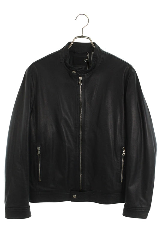 LANVIN COLLECTION Padded Lamb Leather Riders Jacket Size M