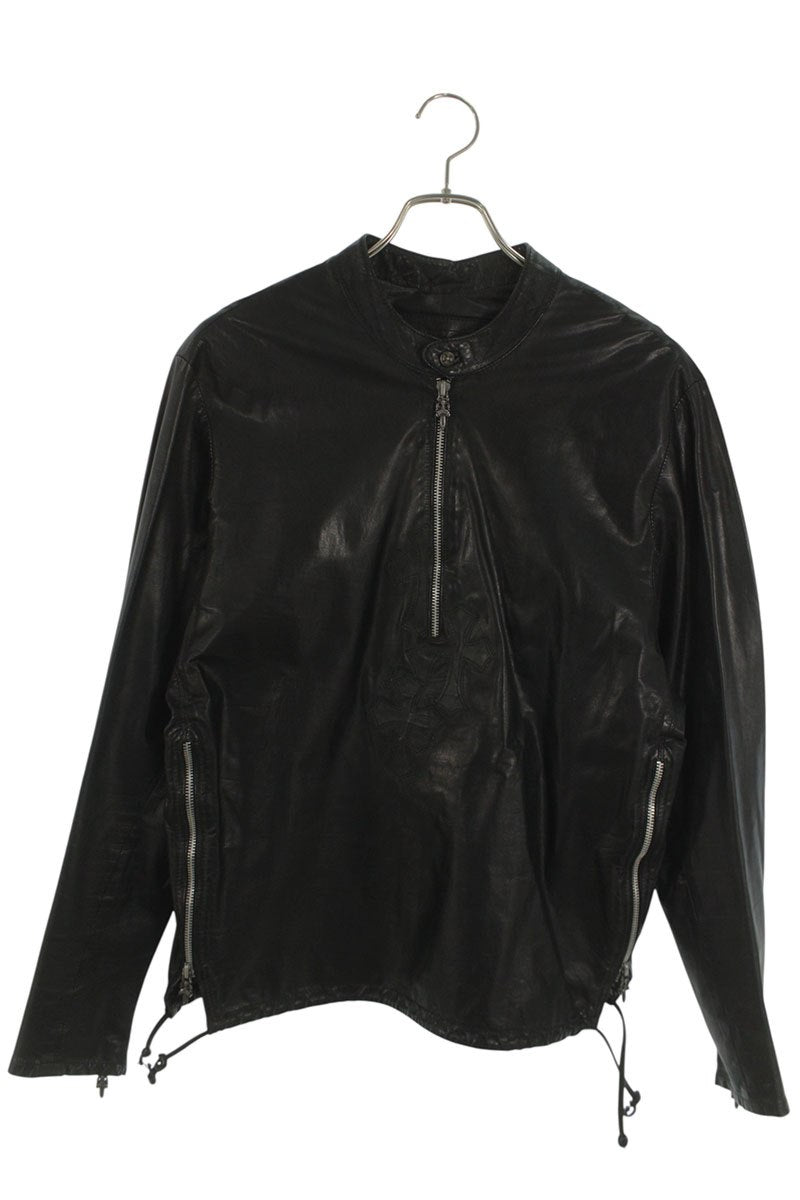 Chrome Hearts EZ RIDER Cross Patch Dagger Zip Leather Size M
