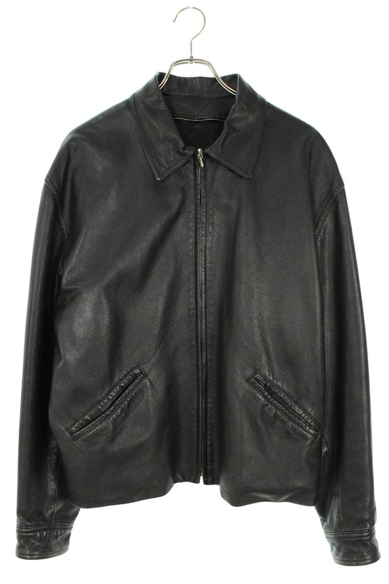 sandyseal Lamb Leather Single Rider Jacket Black Size L