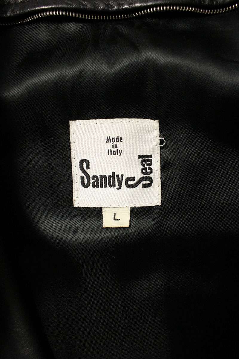 sandyseal Lamb Leather Single Rider Jacket Black Size L