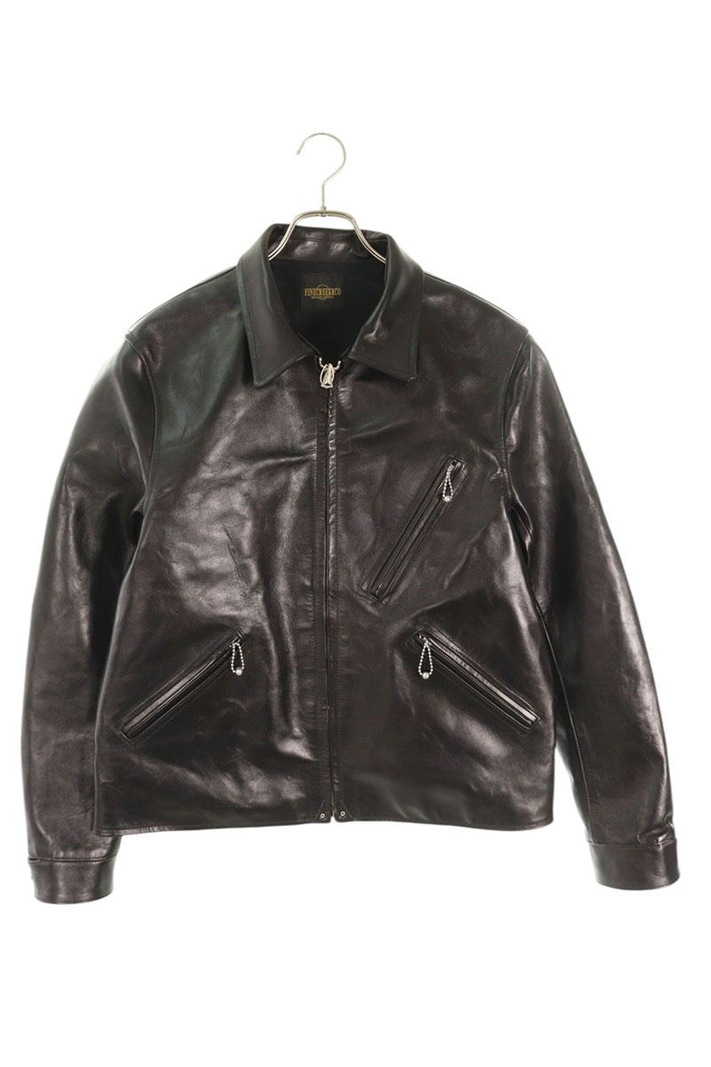 FINE CREEK&CO Horsehide Leather Jacket Black Size XS