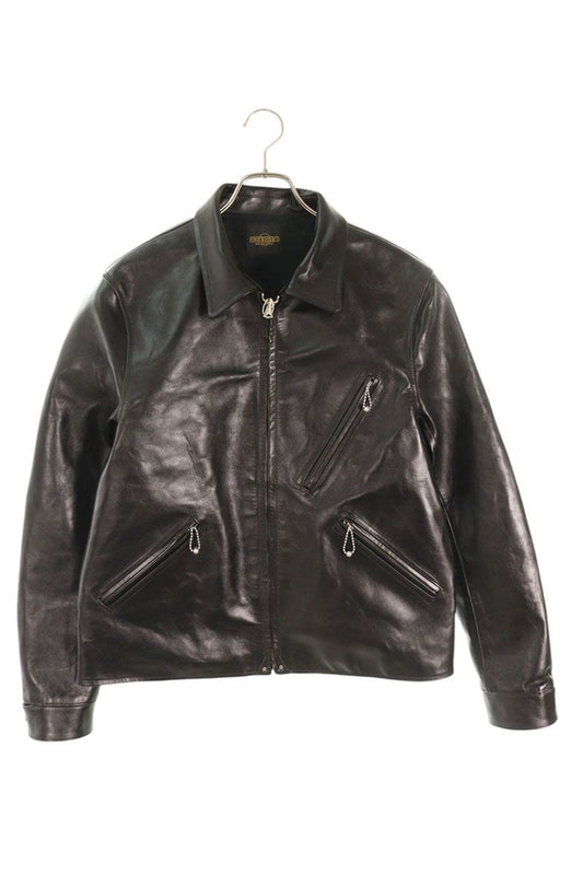 FINE CREEK&CO Horsehide Leather Jacket Black Size XS