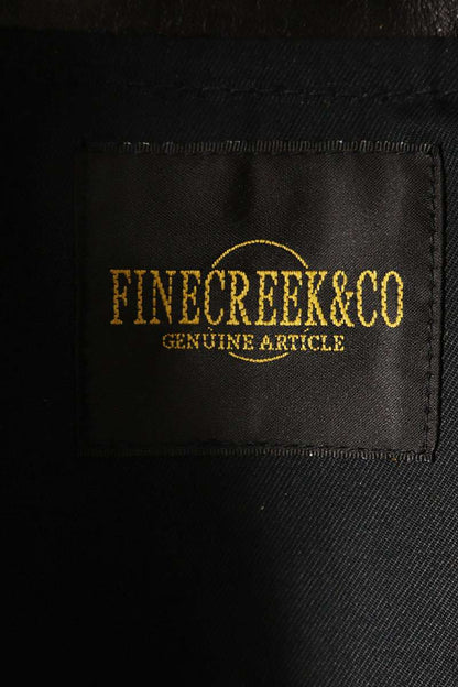 FINE CREEK&CO Horsehide Leather Jacket Black Size XS