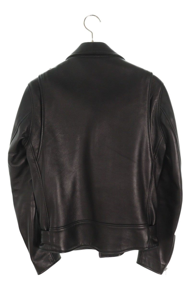 LITHIUM HOMME Leather Double Riders Jacket Black Size 46