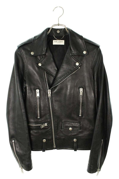 SAINT LAURENT PARIS Black L01 Lambskin Biker Jacket Size XS