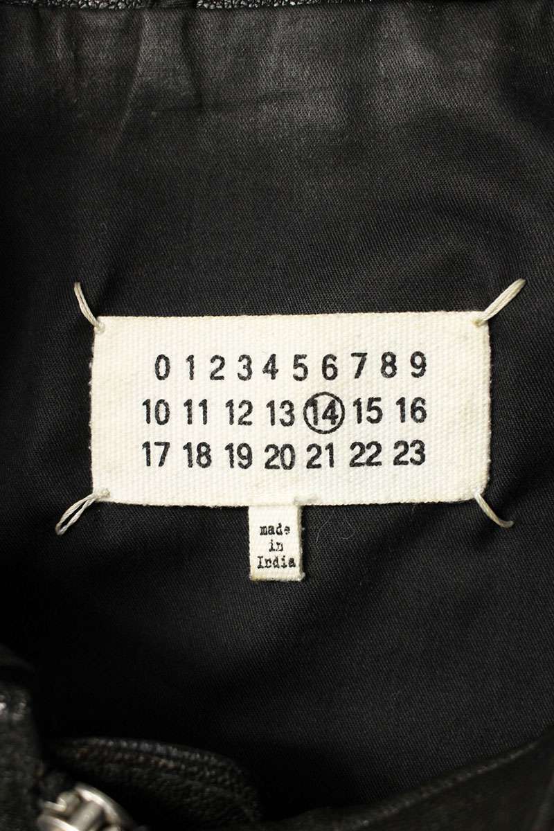 Maison Margiela 20SS 5ZIP Leather Rider Jacket Black Size M