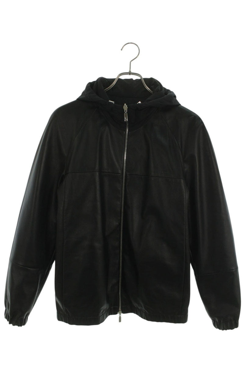 DIOR Black Reversible Hooded Lamb Leather Jacket Size XS