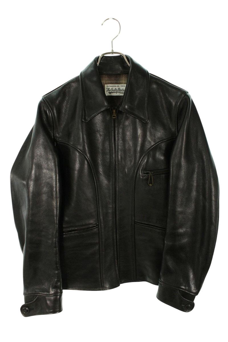 Wacko Maria LEATHER SPORTS JACKET Horsehide Black Size M