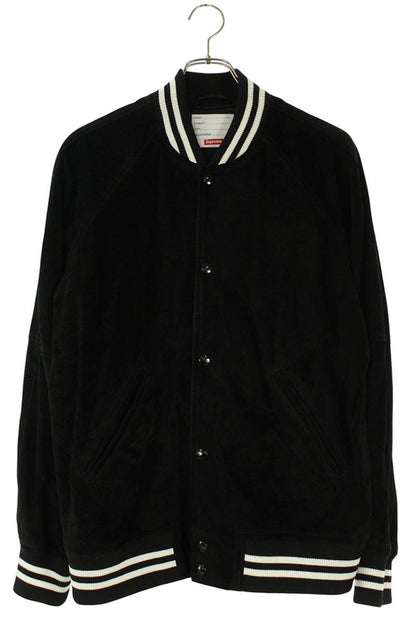 SUPREME 17SS Suede Varsity Jacket Black Size M