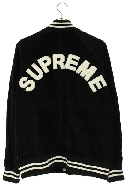 SUPREME 17SS Suede Varsity Jacket Black Size M