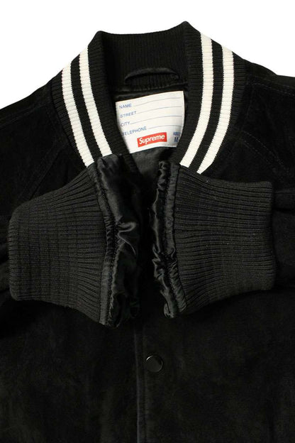 SUPREME 17SS Suede Varsity Jacket Black Size M