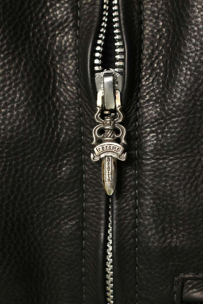 Chrome Hearts ACTIVE DUTY LTHR Dagger Zip Leather Size S