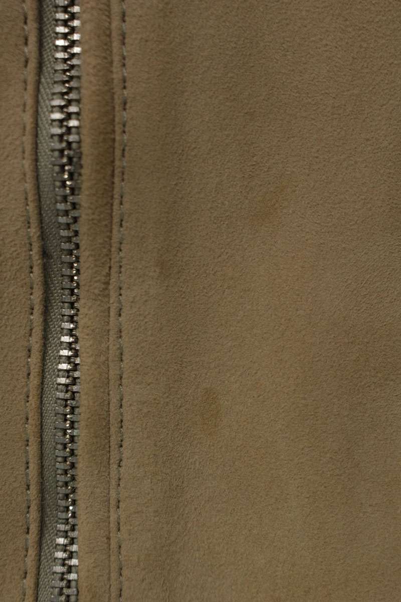 All Saints KEMBLE BOMBER Suede Zip Jacket Beige Size XS
