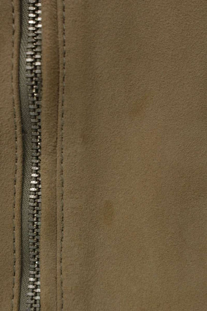 All Saints KEMBLE BOMBER Suede Zip Jacket Beige Size XS