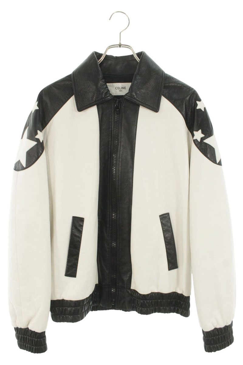 CELINE Bicolor Soft Lambskin Teddy Leather Jacket Size M