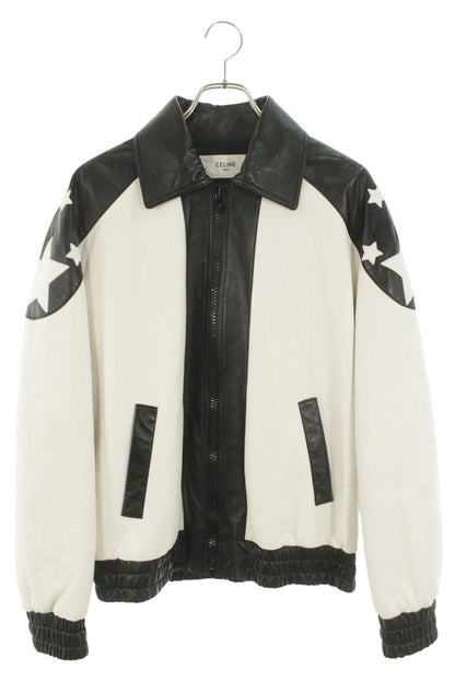 CELINE Bicolor Soft Lambskin Teddy Leather Jacket Size M